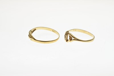 Lot 23 - Yellow metal (750) ring and 14ct gold ring