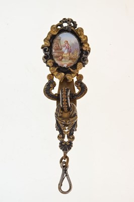 Lot 48 - French metal single suspension chatelaine