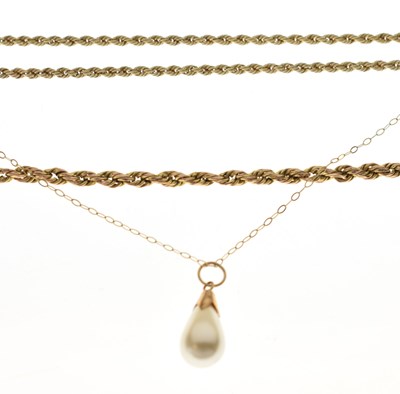 Lot 55 - 9ct gold rope link necklace