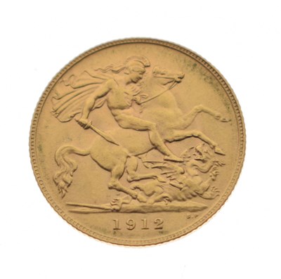 Lot 218 - George V gold half sovereign, 1912