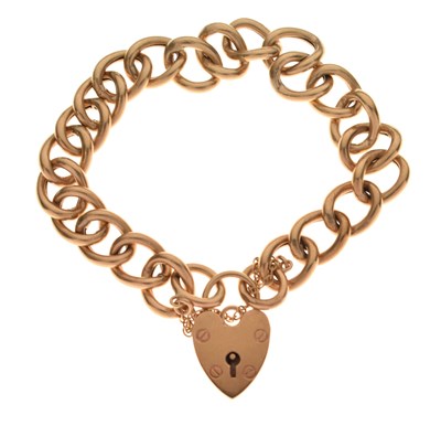 Lot 70 - 9ct gold bracelet with padlock