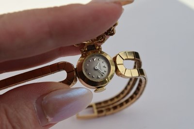 Lot 67 - Tourneau lady's 1950's diamond and sapphire set bracelet watch