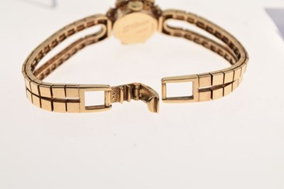 Lot 145 - Tourneau lady's 1950's diamond and sapphire set bracelet watch