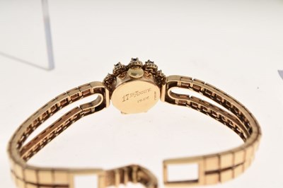 Lot 145 - Tourneau lady's 1950's diamond and sapphire set bracelet watch