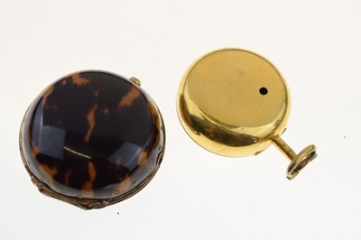 Lot 68 - Thomas Mor, Ludgate St, London, tortoiseshell pair cased pocket watch