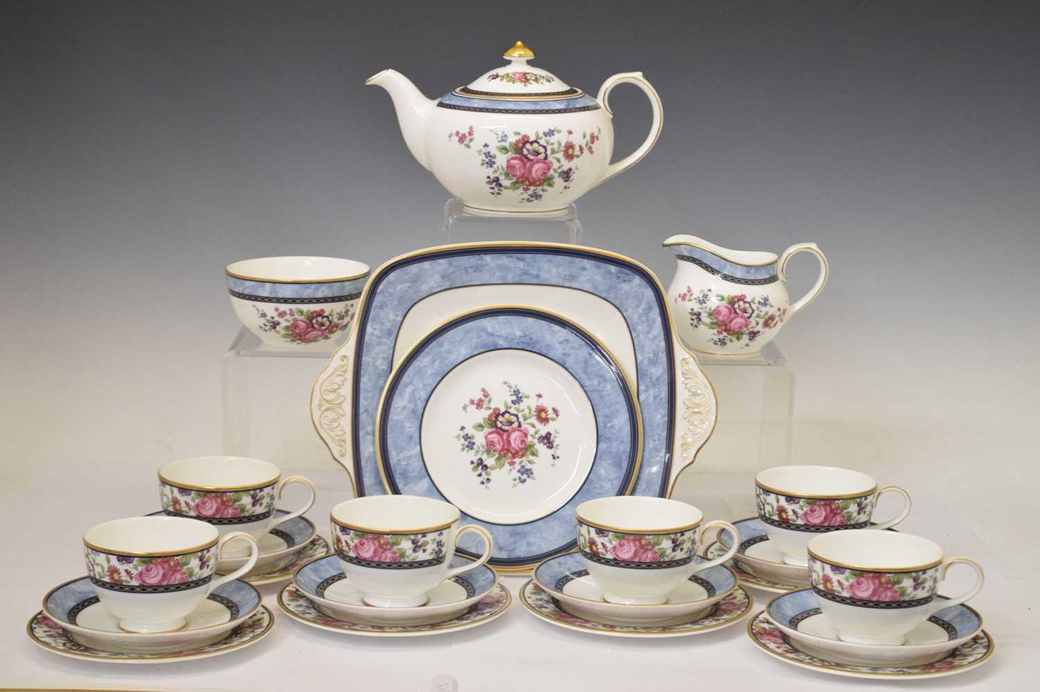 Lot 446 - Royal Doulton Centennial Rose six person tea service