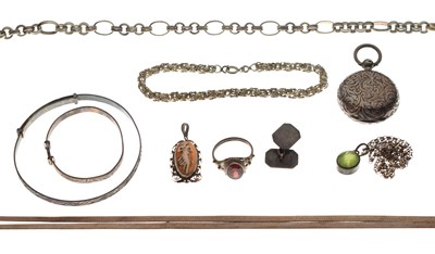 Lot 101 - Quantity of silver and white metal jewellery and effects