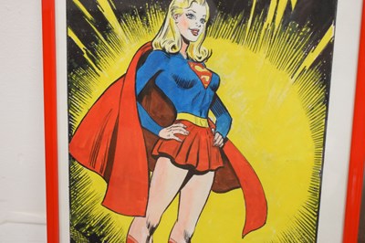 Lot 499 - Jim Mooney (1919-2008)  - Pair of watercolours - Superman and Supergirl with her Super-Cat Streaky