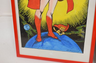 Lot 499 - Jim Mooney (1919-2008)  - Pair of watercolours - Superman and Supergirl with her Super-Cat Streaky