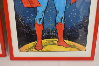 Lot 499 - Jim Mooney (1919-2008)  - Pair of watercolours - Superman and Supergirl with her Super-Cat Streaky