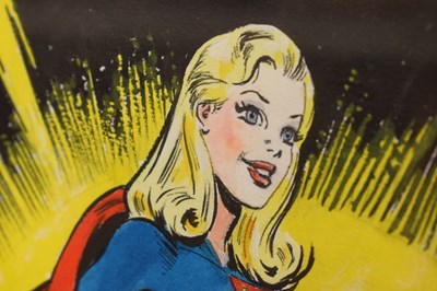 Lot 499 - Jim Mooney (1919-2008)  - Pair of watercolours - Superman and Supergirl with her Super-Cat Streaky