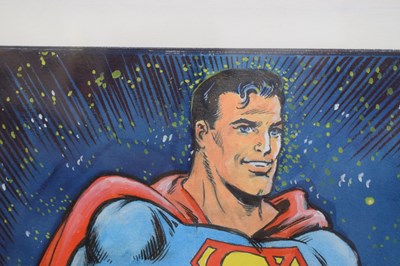 Lot 499 - Jim Mooney (1919-2008)  - Pair of watercolours - Superman and Supergirl with her Super-Cat Streaky