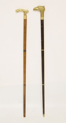 Lot 317 - Two 20th century three-piece walking sticks