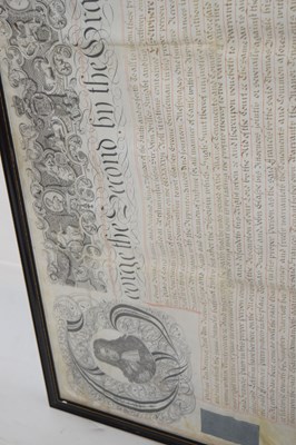 Lot 257 - George II framed indenture for the 'Manor of Wrington', Somerset