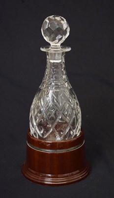 Lot 377 - Royal Doulton Hoggit cut glass decanter on cradle