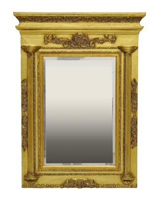 Lot 618 - Reproduction giltwood rectangular wall mirror