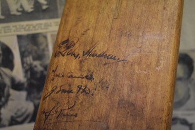 Lot 258 - Warsop / Patsy Henderson cricket bat and scrap album