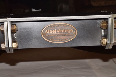 Lot 392 - Steel Vintage 'Brunel' bespoke steel and American black walnut boardroom table
