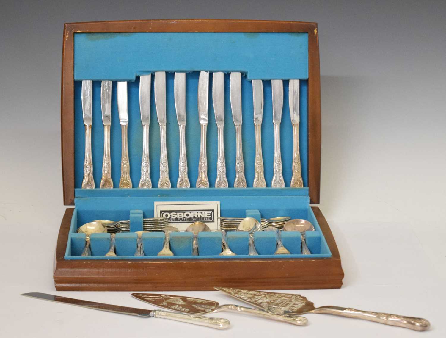 Lot 701 - Canteen of Osborne EPNS, Sheffield, Kings pattern cutlery