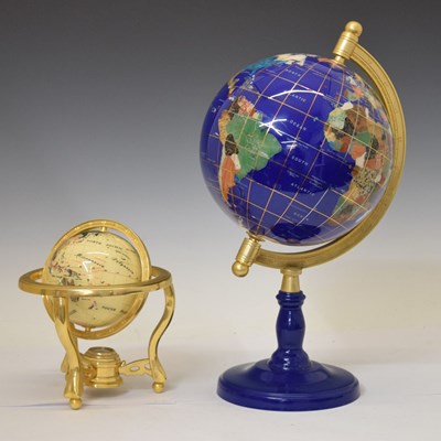 Lot 316 - Two modern lapis terrestrial globes