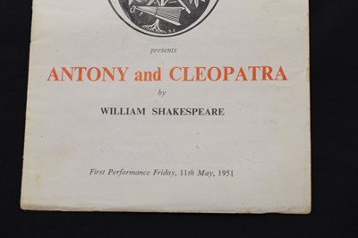 Lot 148 - Signed Antony and Cleopatra programme - Vivien Leigh, Laurence Olivier, etc