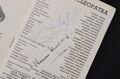 Lot 148 - Signed Antony and Cleopatra programme - Vivien Leigh, Laurence Olivier, etc