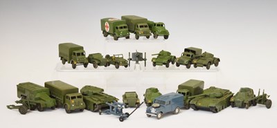 Lot 265 - Dinky Toys - Group of diecast model military vehicles and artillery guns