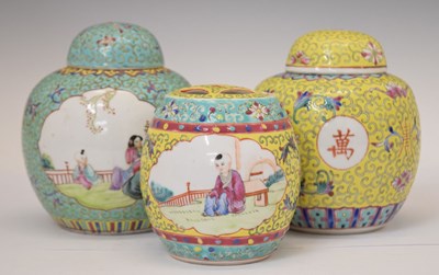 Lot 460 - Three Chinese ginger jars