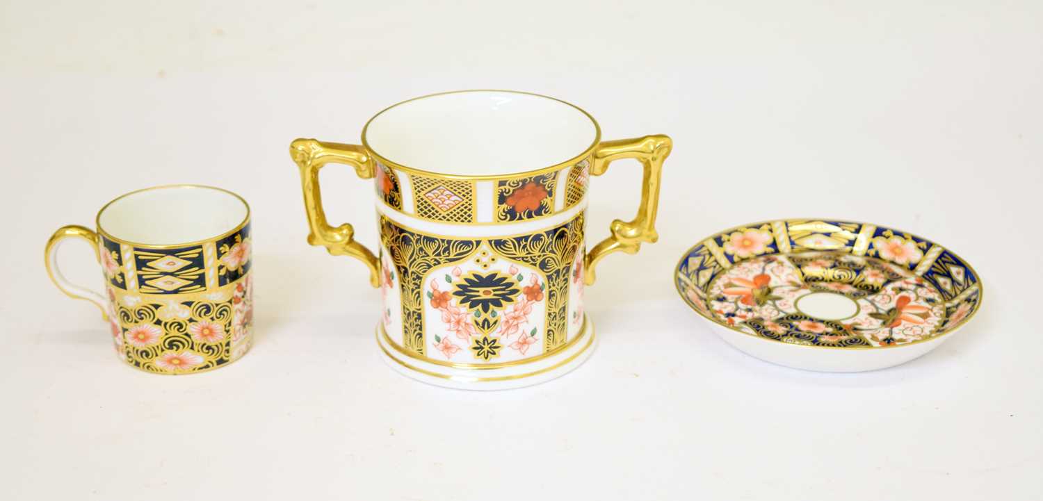 Lot 432 - Royal Crown Derby - Old Imari pattern loving cup and Imari cup and saucer