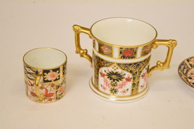 Lot 432 - Royal Crown Derby - Old Imari pattern loving cup and Imari cup and saucer