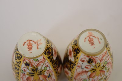 Lot 434 - Pair of Royal Crown Derby Imari Witches pattern miniature vases