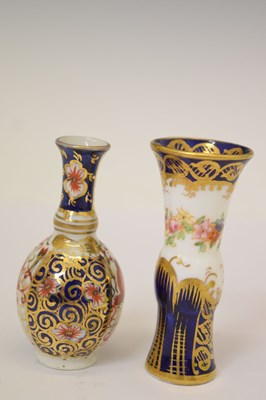 Lot 434 - Pair of Royal Crown Derby Imari Witches pattern miniature vases