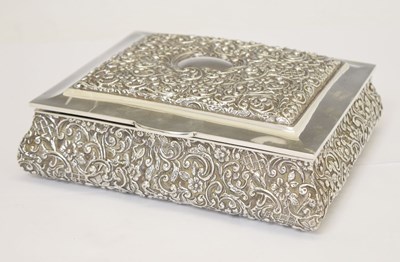 Lot 193 - Edward VII silver bombe-shaped desktop box