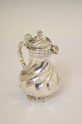 Lot 211 - French white-metal lidded jug