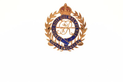 Lot 29 - Royal Engineers enamel decorated sweetheart brooch