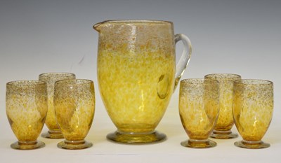 Lot 384 - Monart glass lemonade set of six beakers and jug