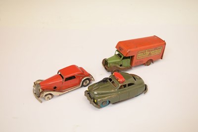 Lot 268 - Two Triang Minic tinplate clockwork vehicles and a Japanese tinplate car