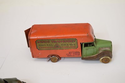 Lot 268 - Two Triang Minic tinplate clockwork vehicles and a Japanese tinplate car