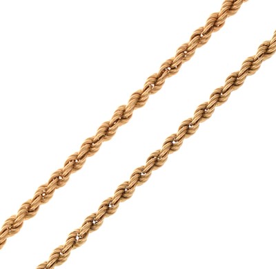Lot 61 - Yellow metal (9kt) rope link necklace