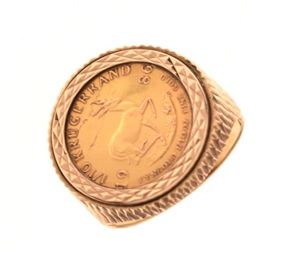 Lot 224 - 1/10th krugerrand in 9ct ring