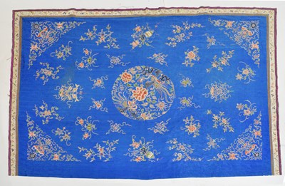 Lot 470 - 19th century Chinese silk wall hanging