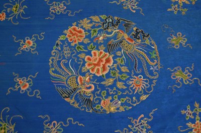 Lot 470 - 19th century Chinese silk wall hanging