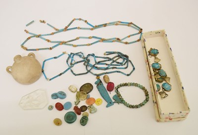 Lot 102 - Assorted Egyptian and other jewellery and objects of virtue