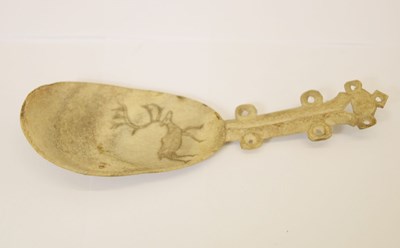 Lot 302 - 19th century Lapland reindeer bone spoon