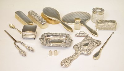 Lot 186 - Quantity of silver-backed dressing table items