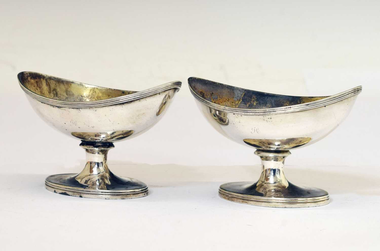 Lot Pair of Scottish George III silver salts