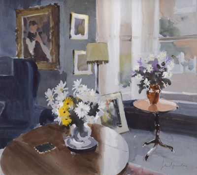 Lot 635 - John Yardley (b.1933) - Watercolour - 'Two jugs of flowers'