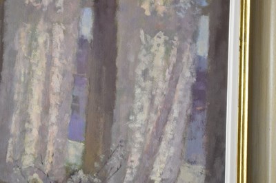 Lot 415 - Jacqueline Williams, NEAC (British, b.1962) - Oil on canvas - 'Tea by the window'