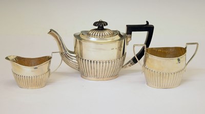 Lot 281 - Edward VII batchelor's silver three-piece tea set