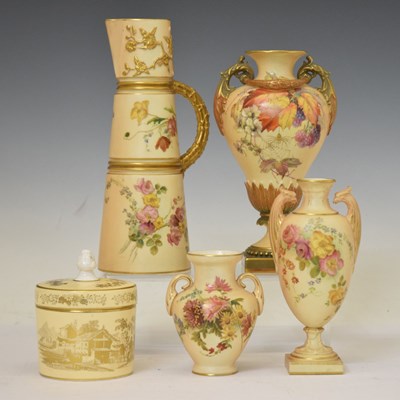 Lot 500 - Selection of Royal Worcester blush ivory porcelain